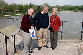 Chris, Michael and Lisette on the Bridge at Avignon, 2005