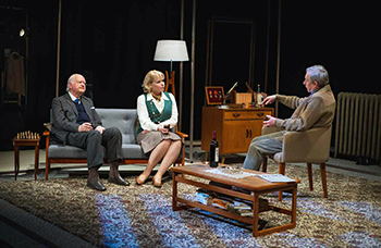 Oliver Ford Davies (left), Sarah Crowe and Stephen Boxer in A Splinter of Ice. Courtesy of Original Theatre Company